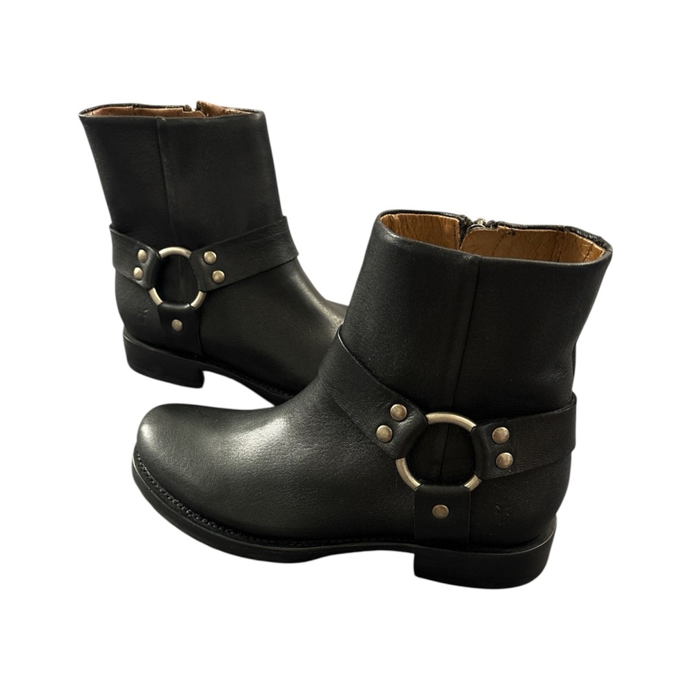 Frye Black Ankle Boots with Silver Accents